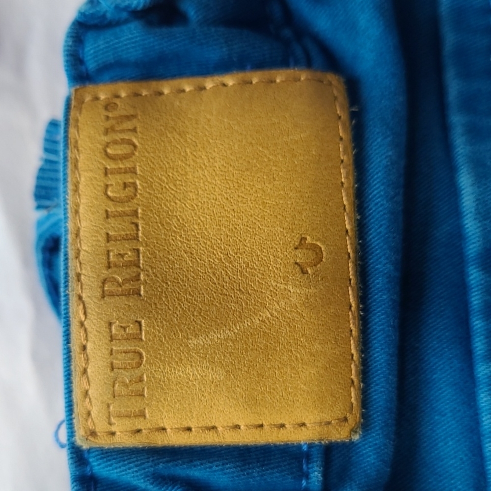 TRUE RELIGION CUTOFF JEANS BOYS BLUE CARGO SHORTS SIZE 10. B'92 - Picture 5 of 10